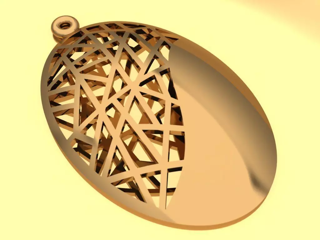 3dm pendant gold with pattern free 3D model | CGTrader