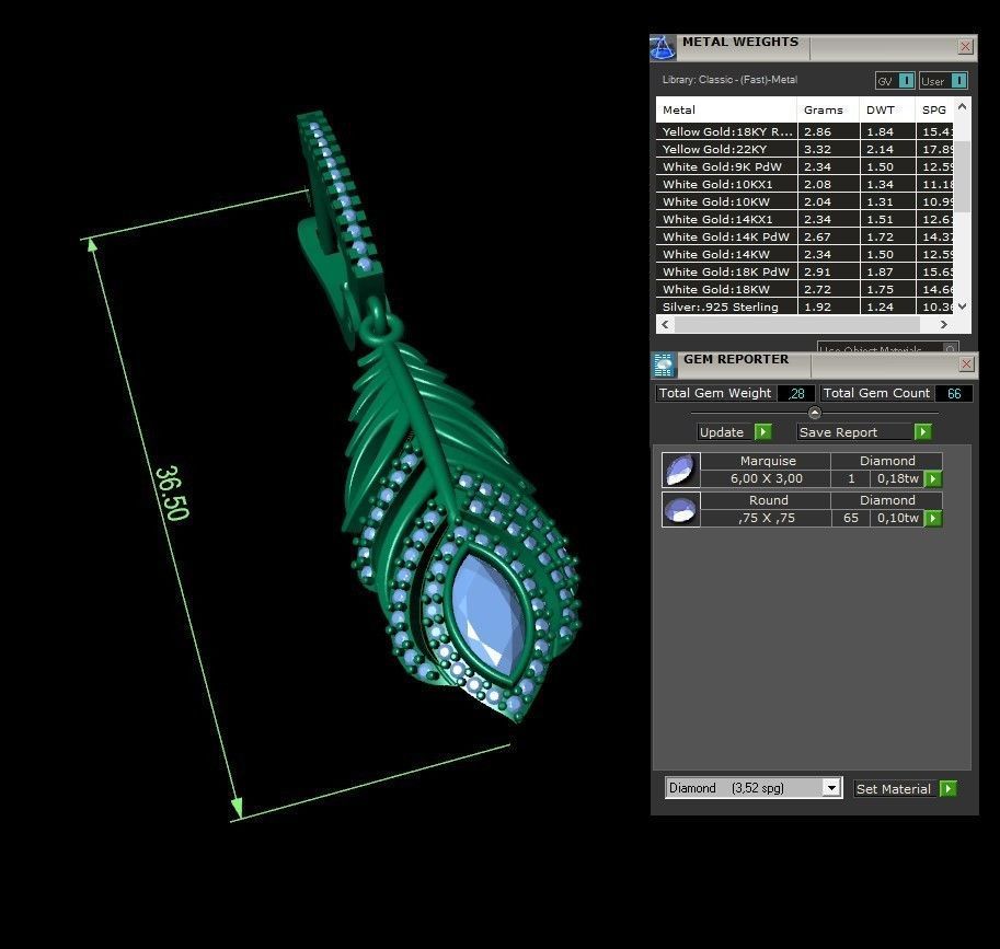 Feather earrings two sizes 3D print model_6