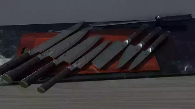 Damascus Steel Kitchen Knife Set