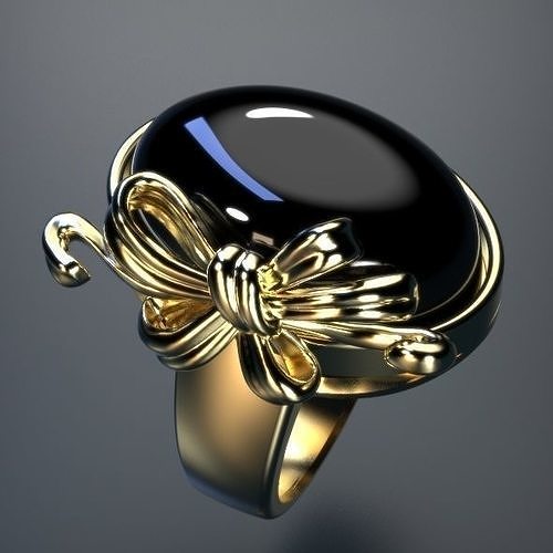 Bow tie ring Silver Gold  Print 3D print model