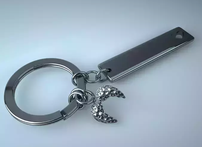 keychain heart angel