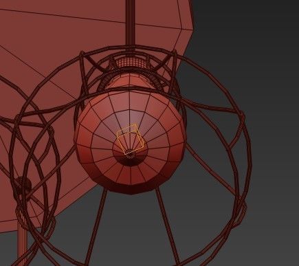 Kletka four caged light bulbs hanging from ceiling 3D model_2