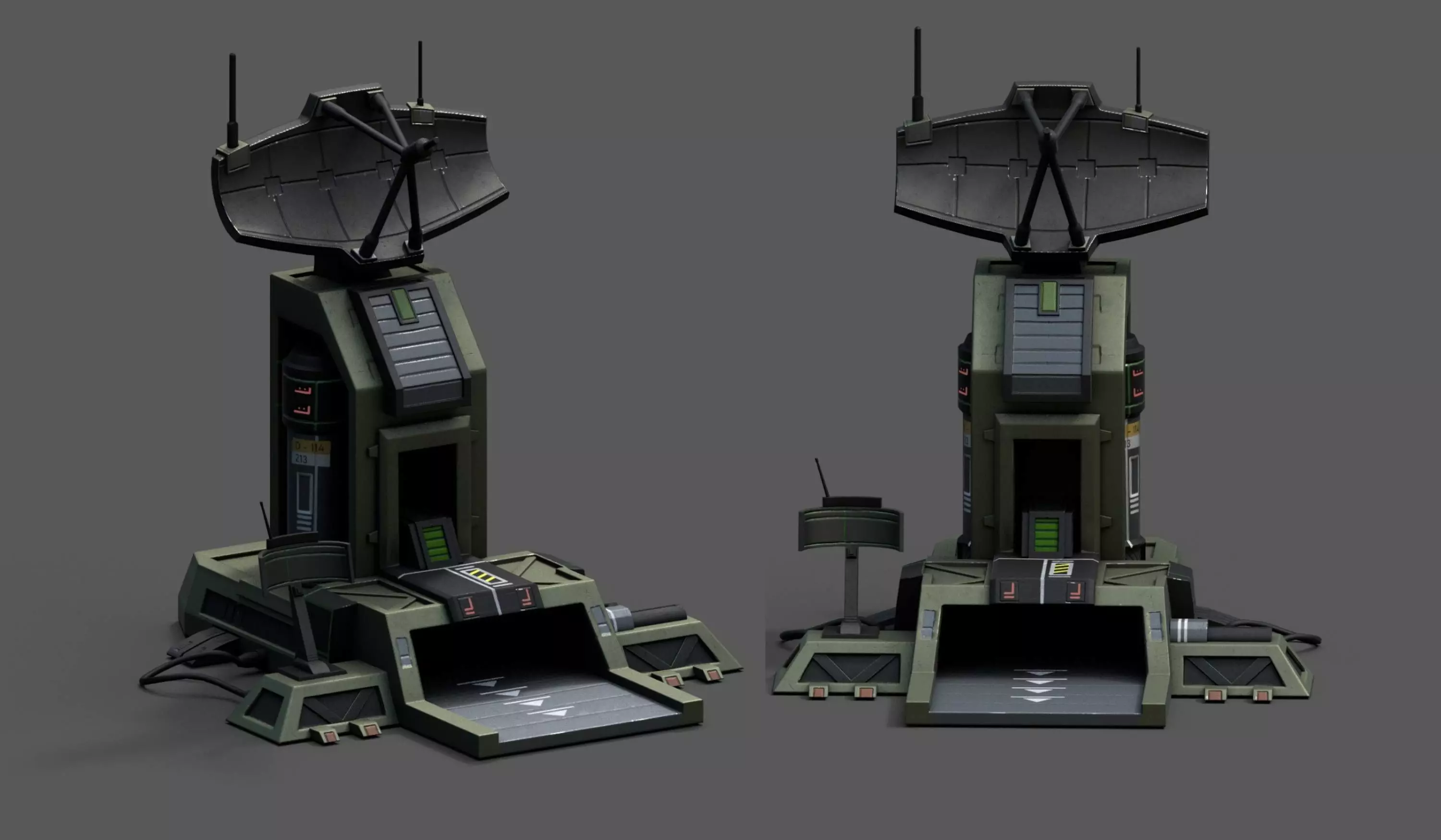 Scifi station building exterior skyscraper sci fi space Low-poly 3D model_0