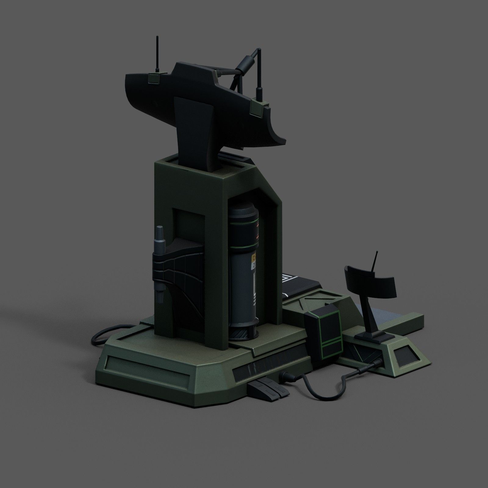 Scifi station building exterior skyscraper sci fi space Low-poly 3D model_4