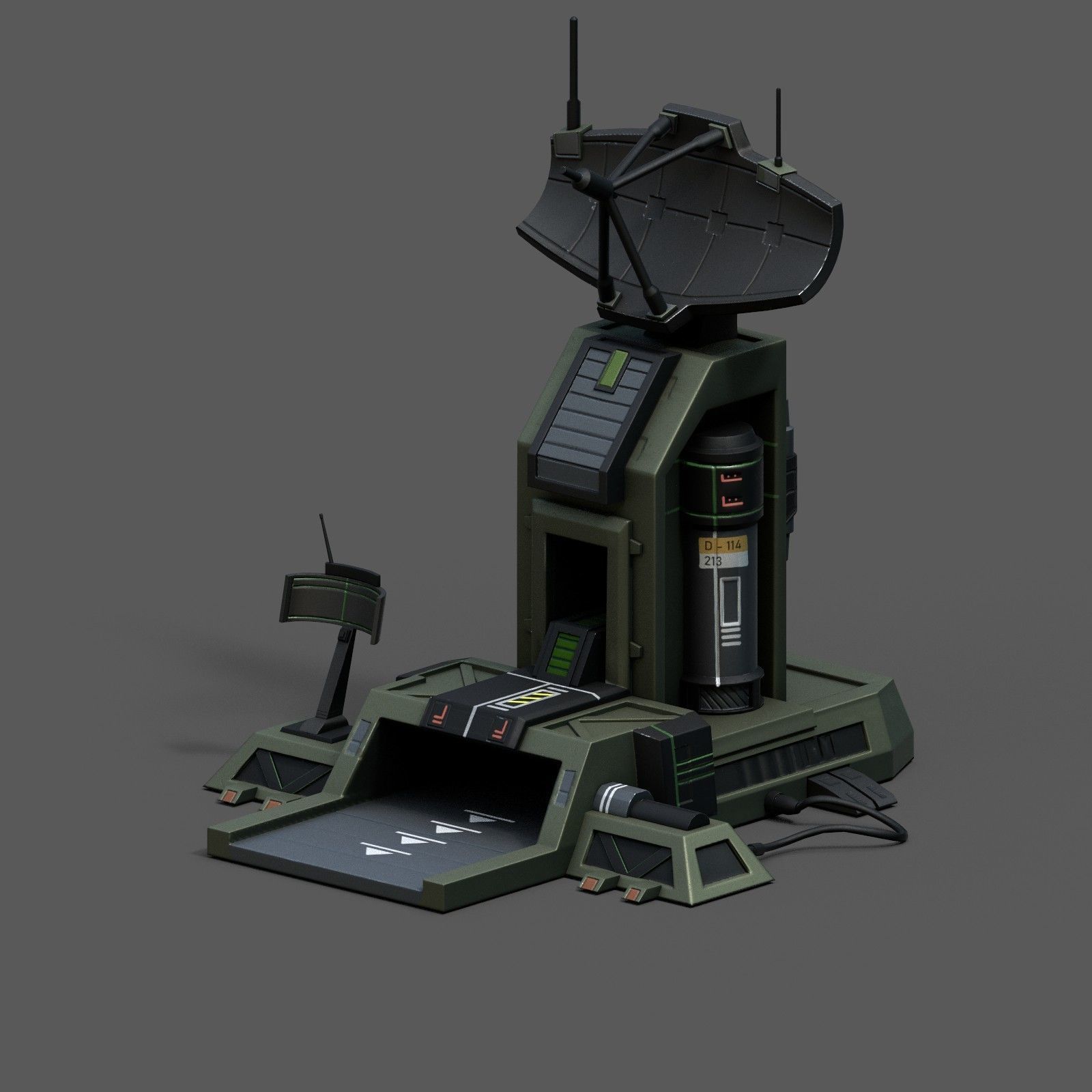 Scifi station building exterior skyscraper sci fi space Low-poly 3D model_1