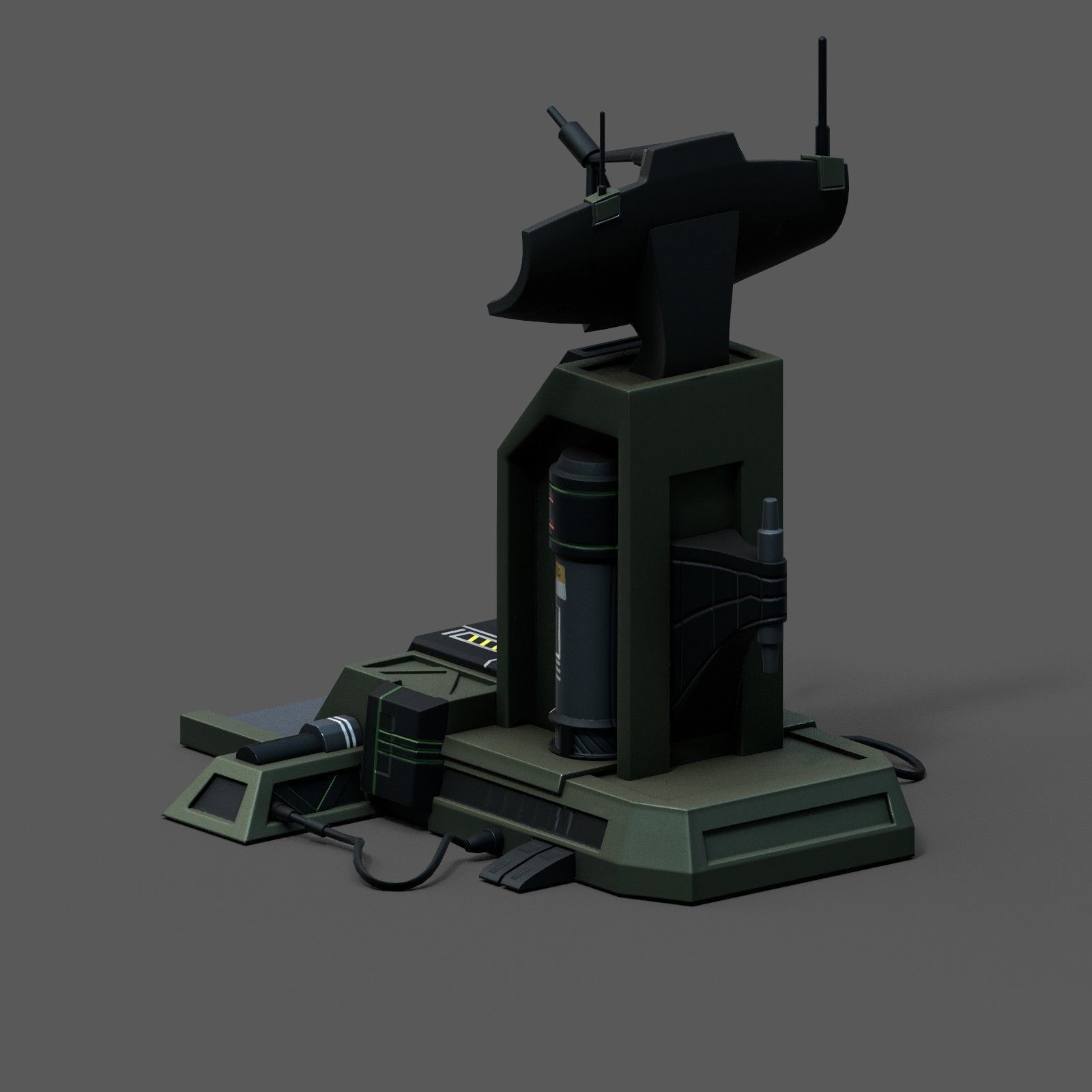 Scifi station building exterior skyscraper sci fi space Low-poly 3D model_5