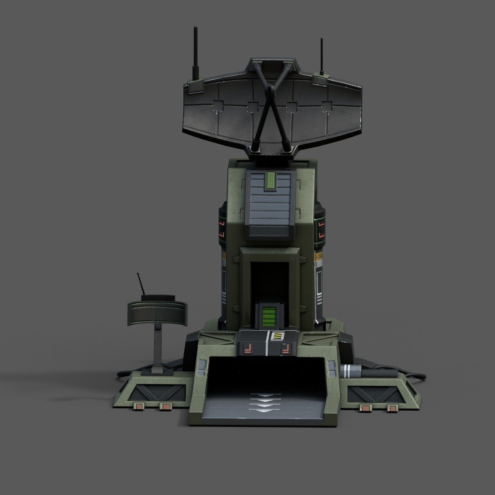 Scifi station building exterior skyscraper sci fi space Low-poly 3D model_3