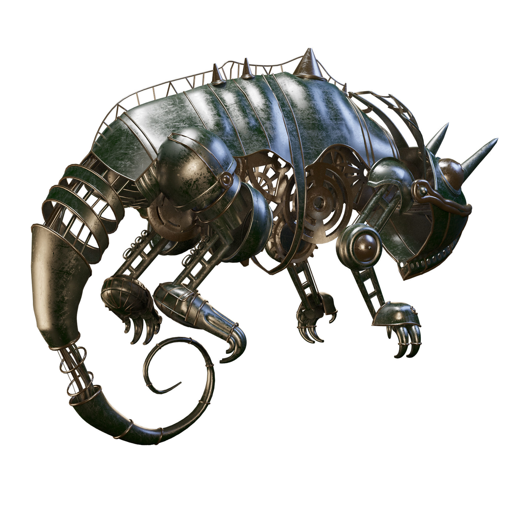 Chameleon steampunk chamelon 3D model_7
