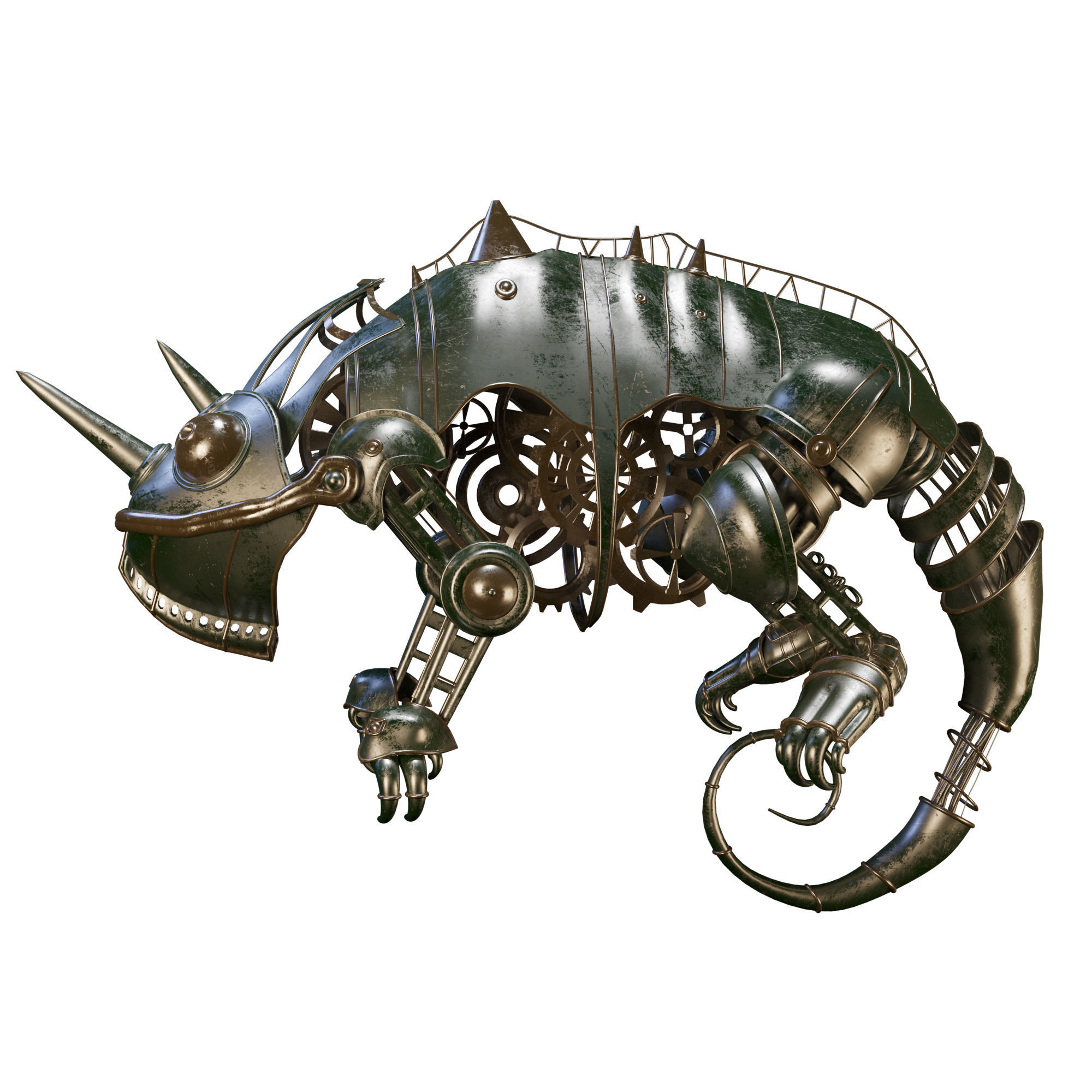 Chameleon steampunk chamelon 3D model_1