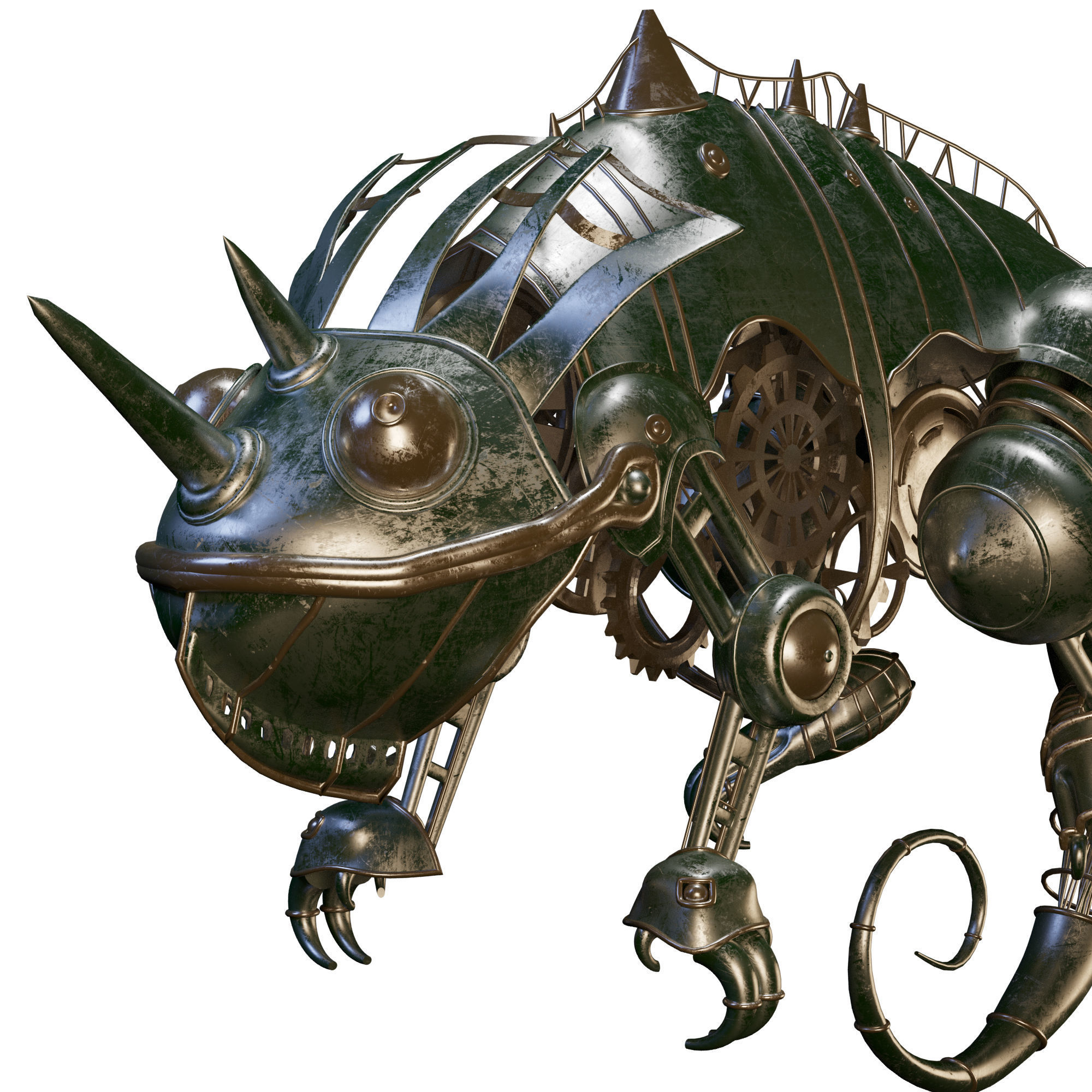 Chameleon steampunk chamelon 3D model_4