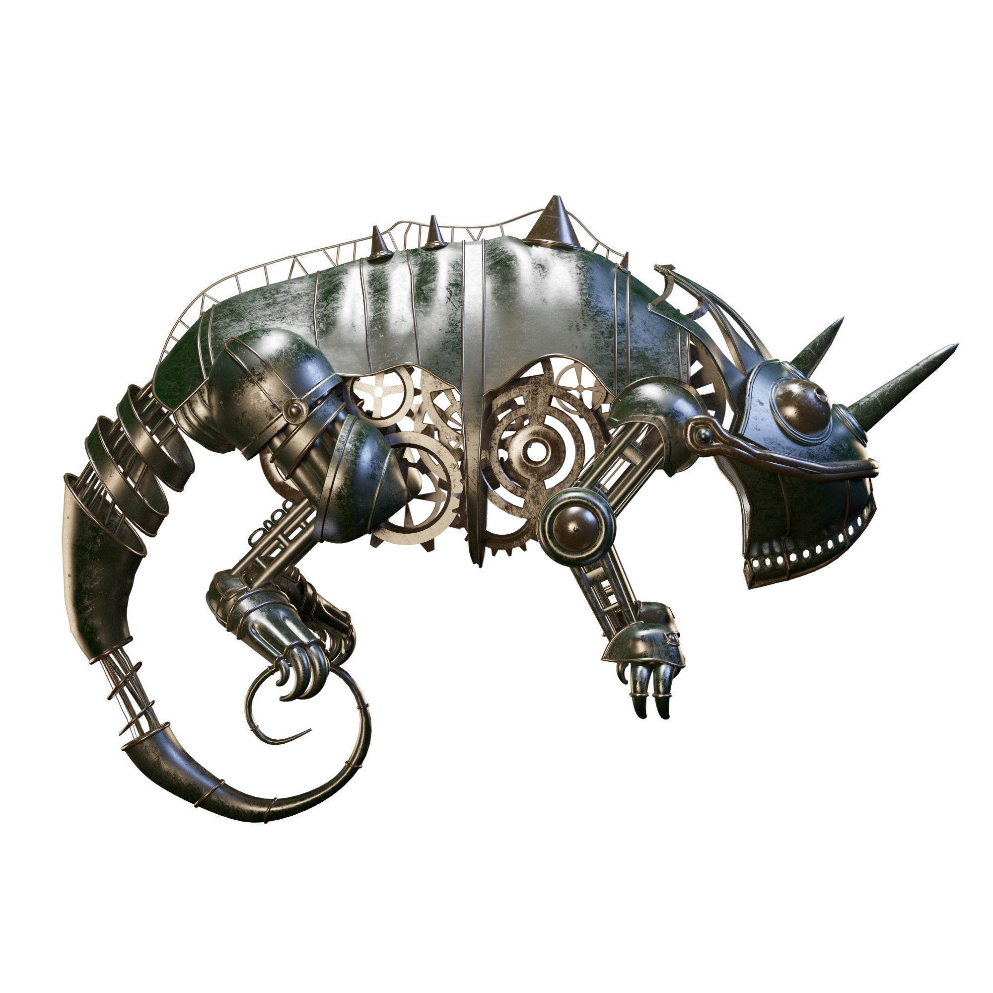 Chameleon steampunk chamelon 3D model_6