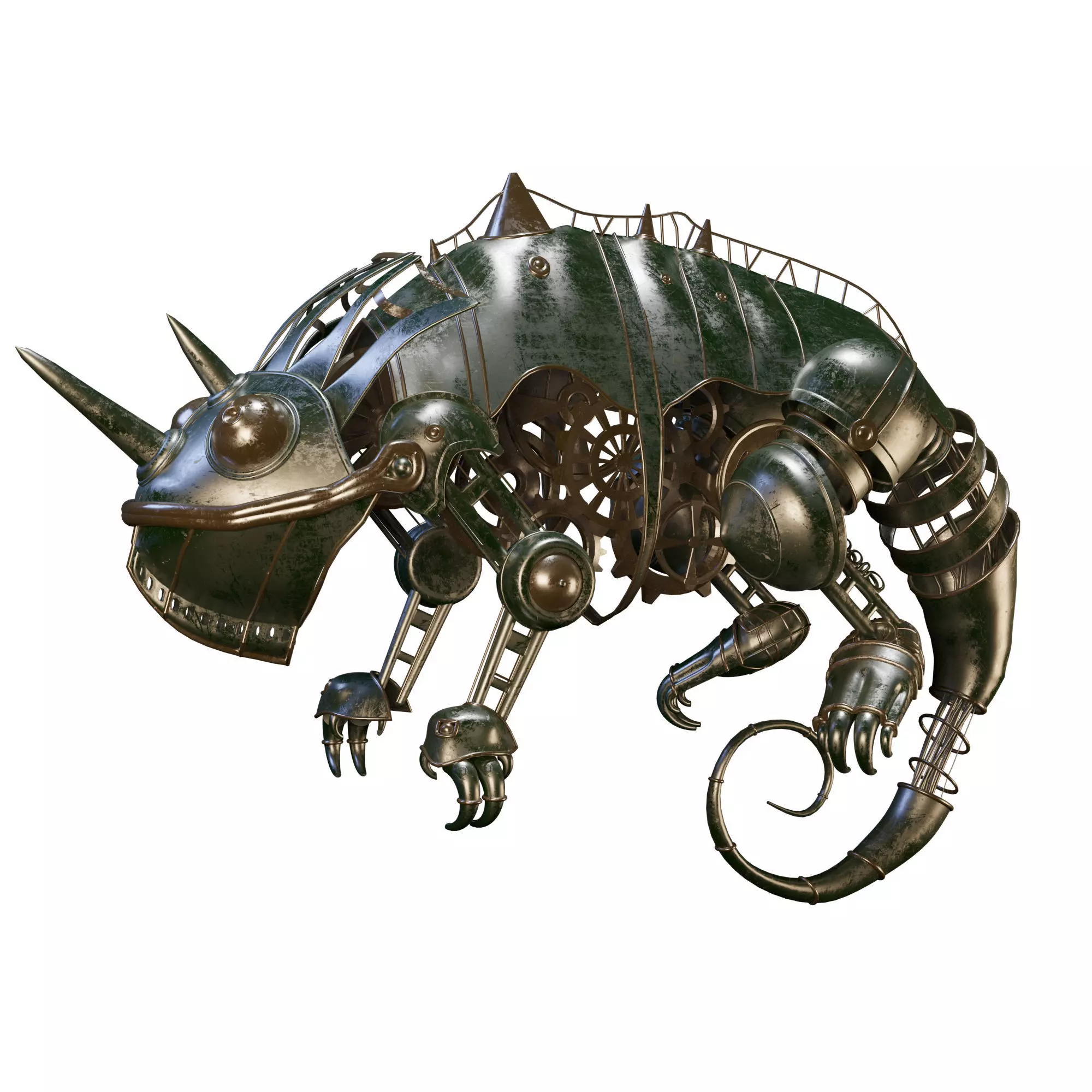 Chameleon steampunk chamelon 3D model_0
