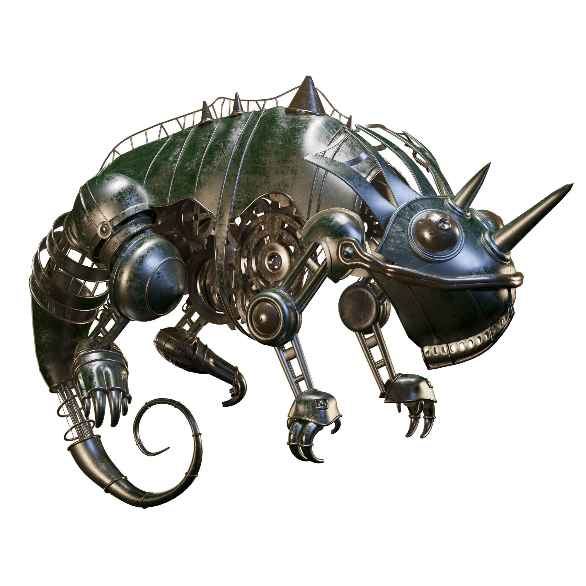 Chameleon steampunk chamelon 3D model_5