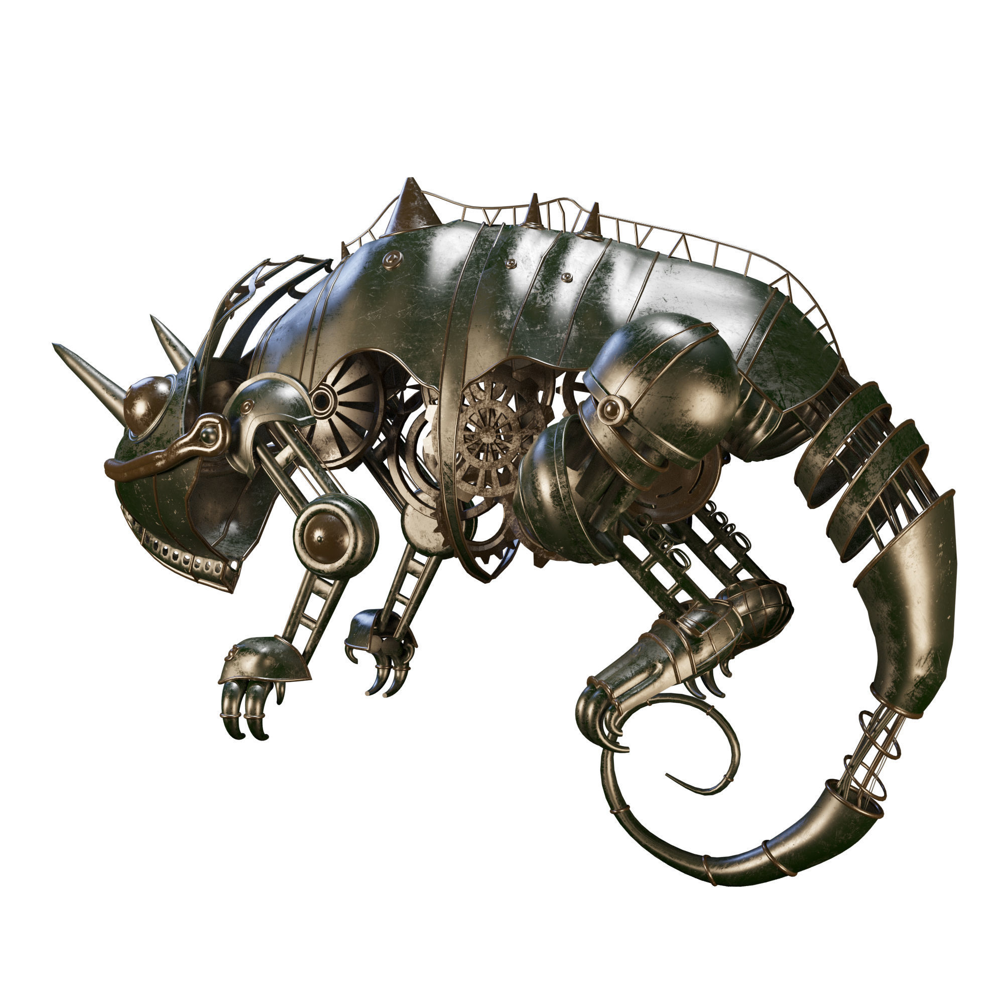 Chameleon steampunk chamelon 3D model_2