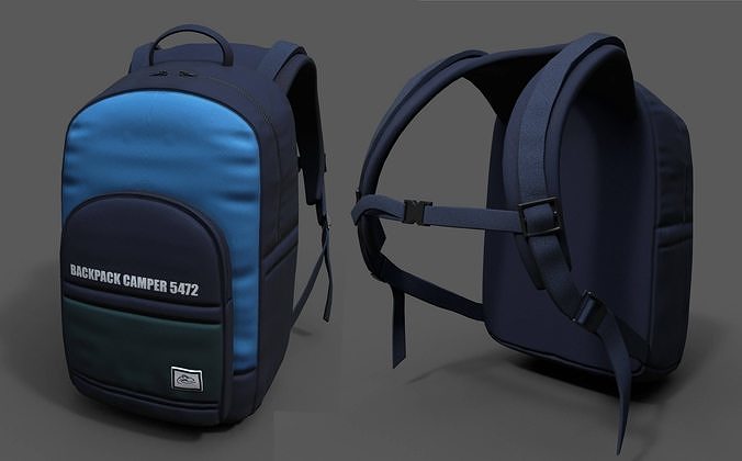 Backpack Camping Generic military combat bag baggage pockets  Low-poly 3D model