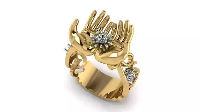 Flower in Hand Ring 