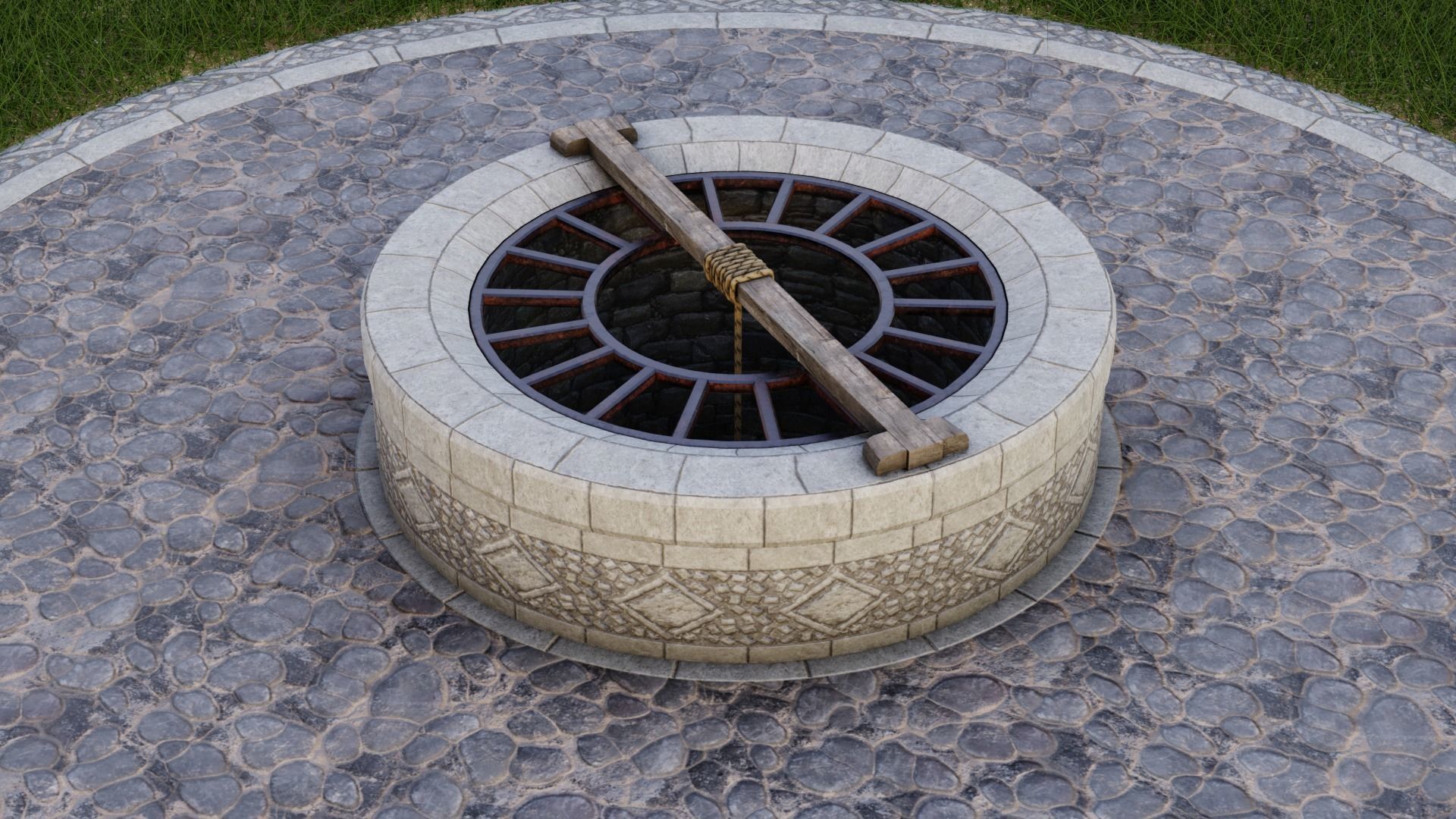 Medieval Well Low-poly 3D model_11