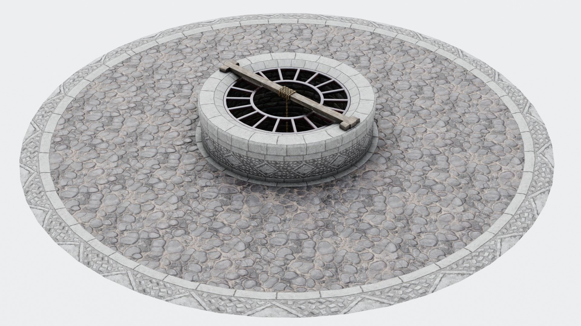 Medieval Well Low-poly 3D model_13