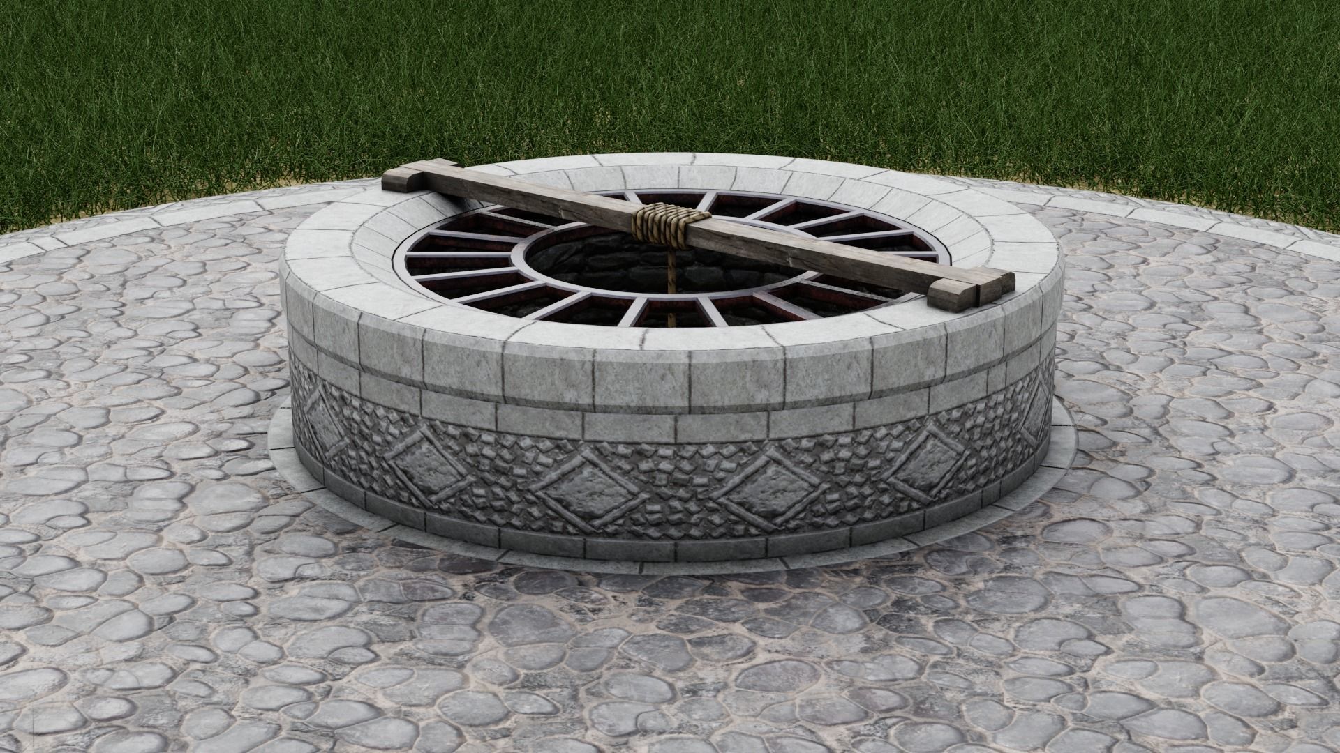 Medieval Well Low-poly 3D model_3