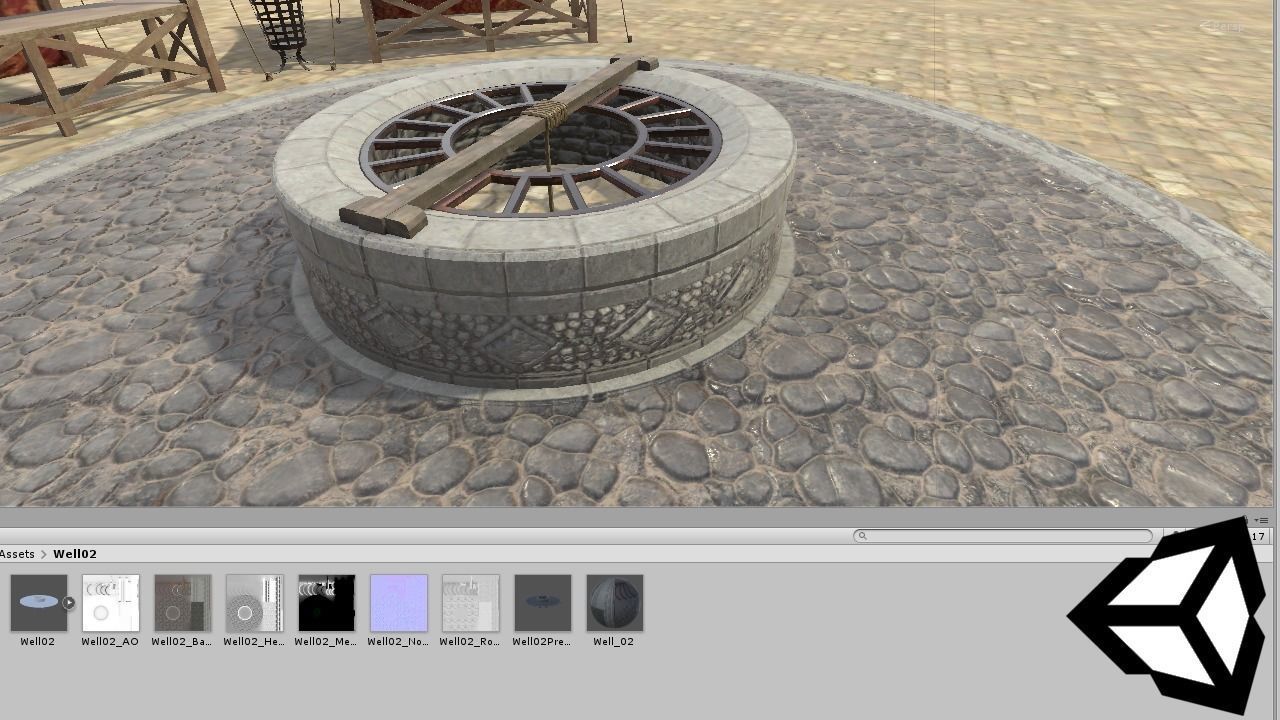 Medieval Well Low-poly 3D model_15
