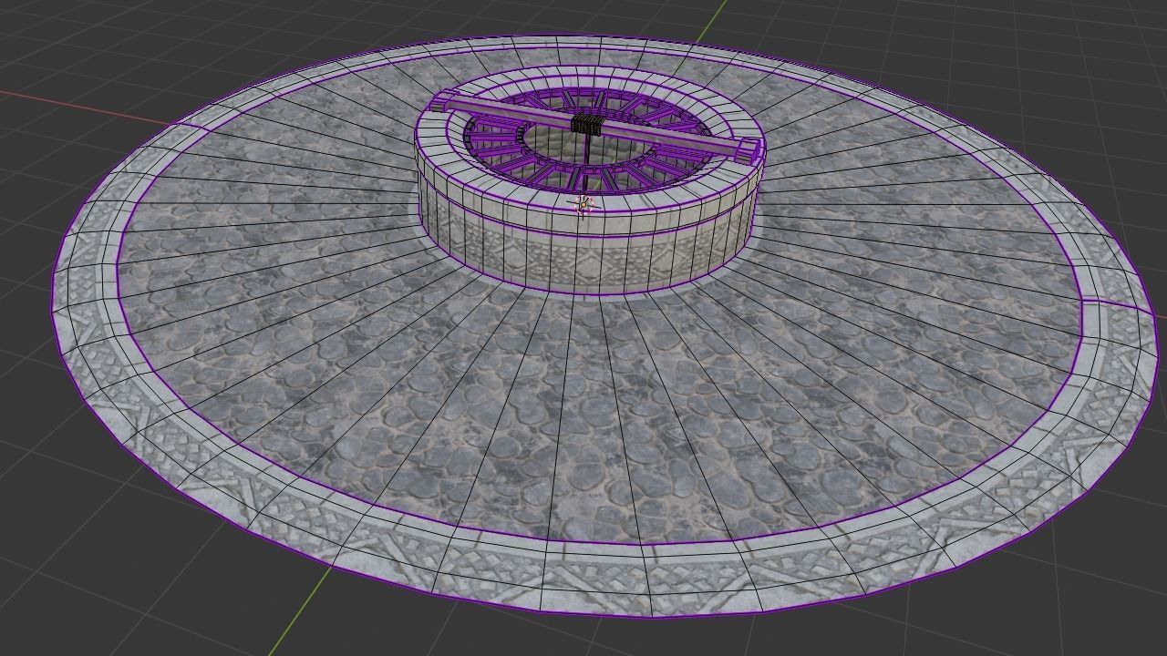 Medieval Well Low-poly 3D model_16