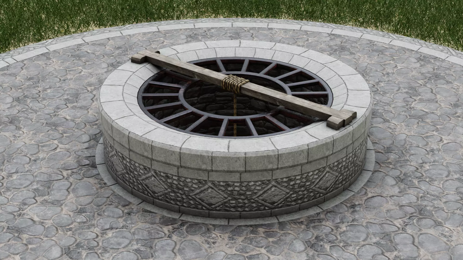 Medieval Well Low-poly 3D model_0