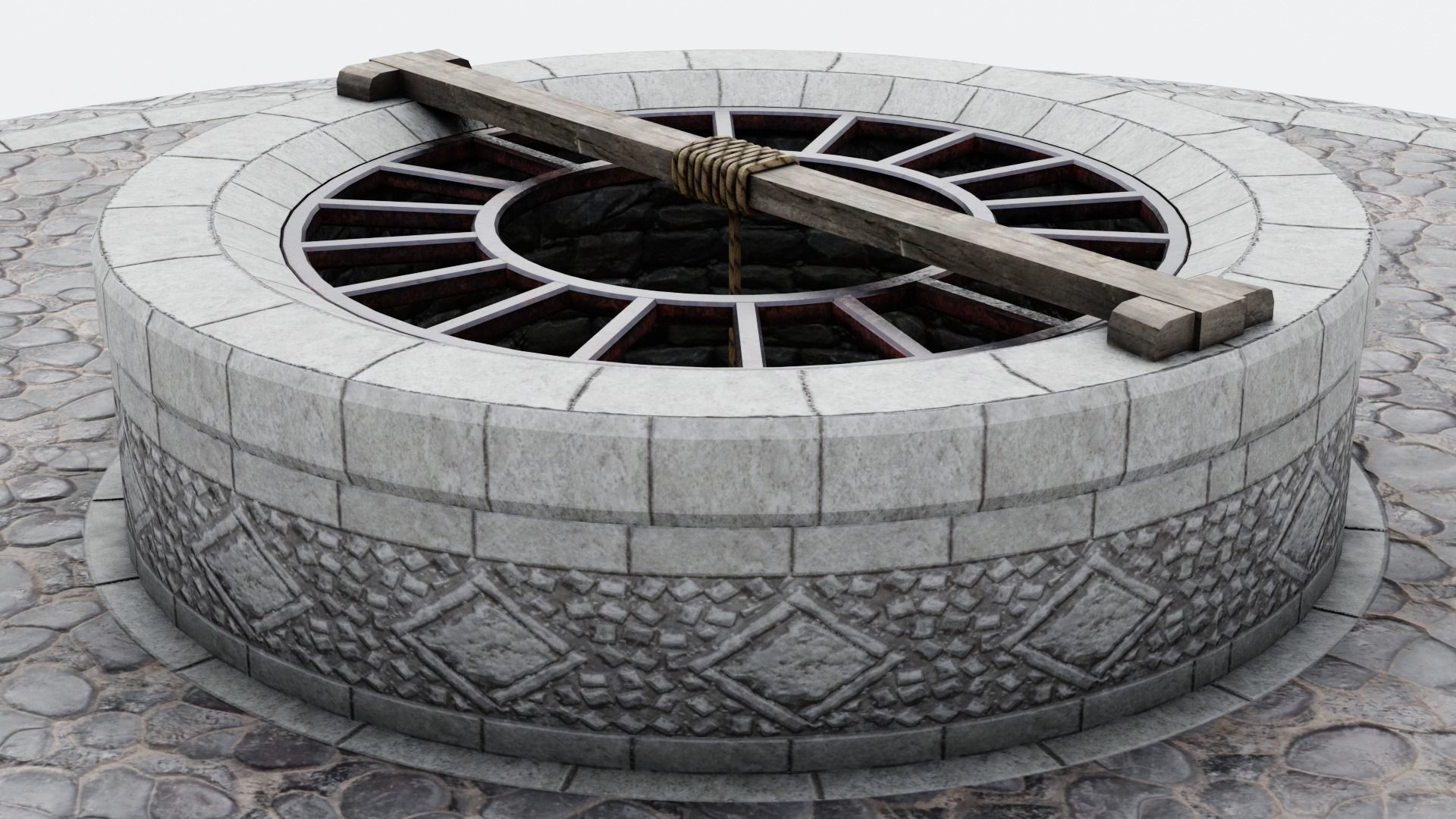 Medieval Well Low-poly 3D model_1