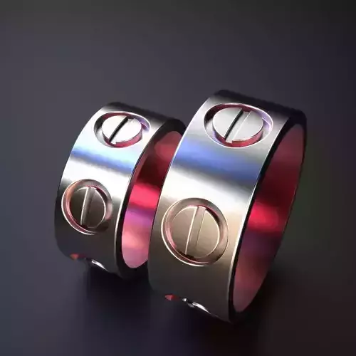 Rings with bolt  Silver Gold  Print