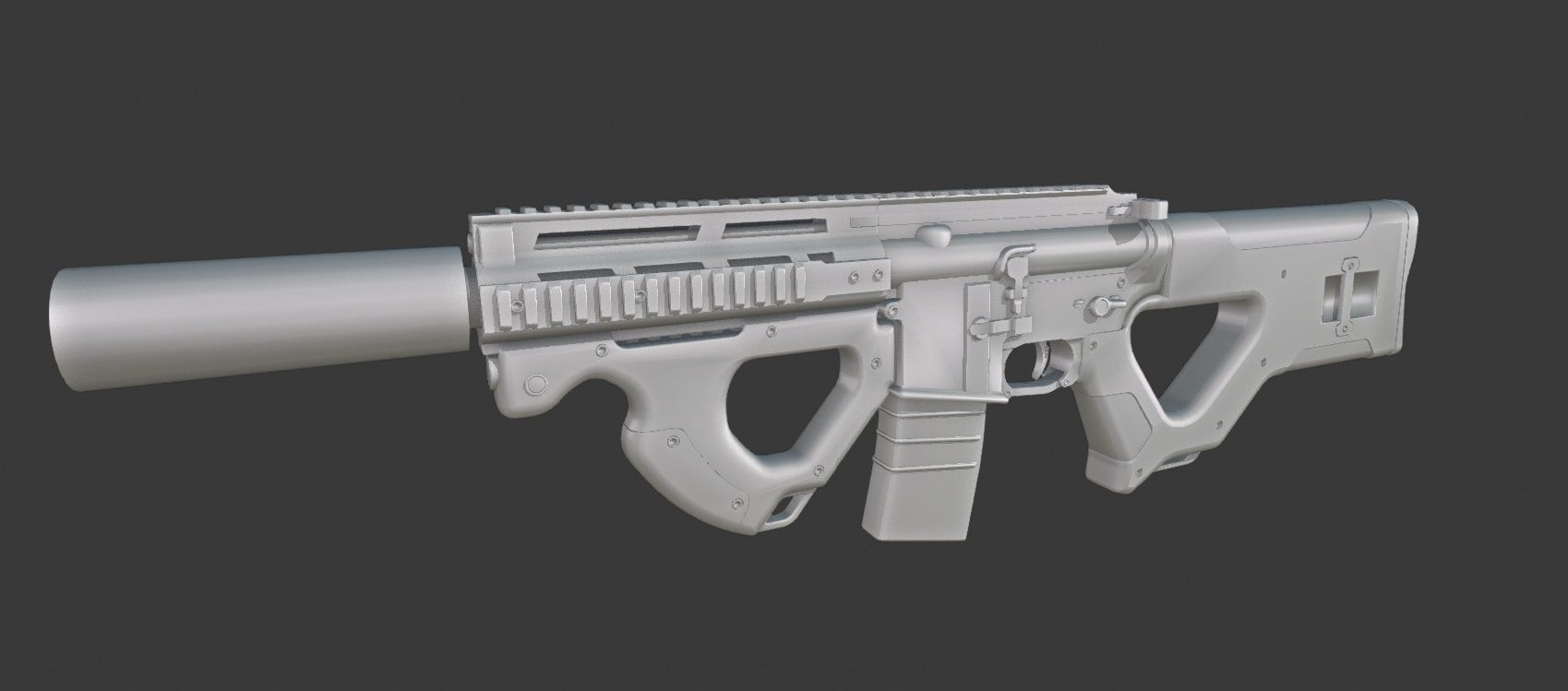 AR 15 Beowulf Hera Custom Rifle Low-poly 3D model_3