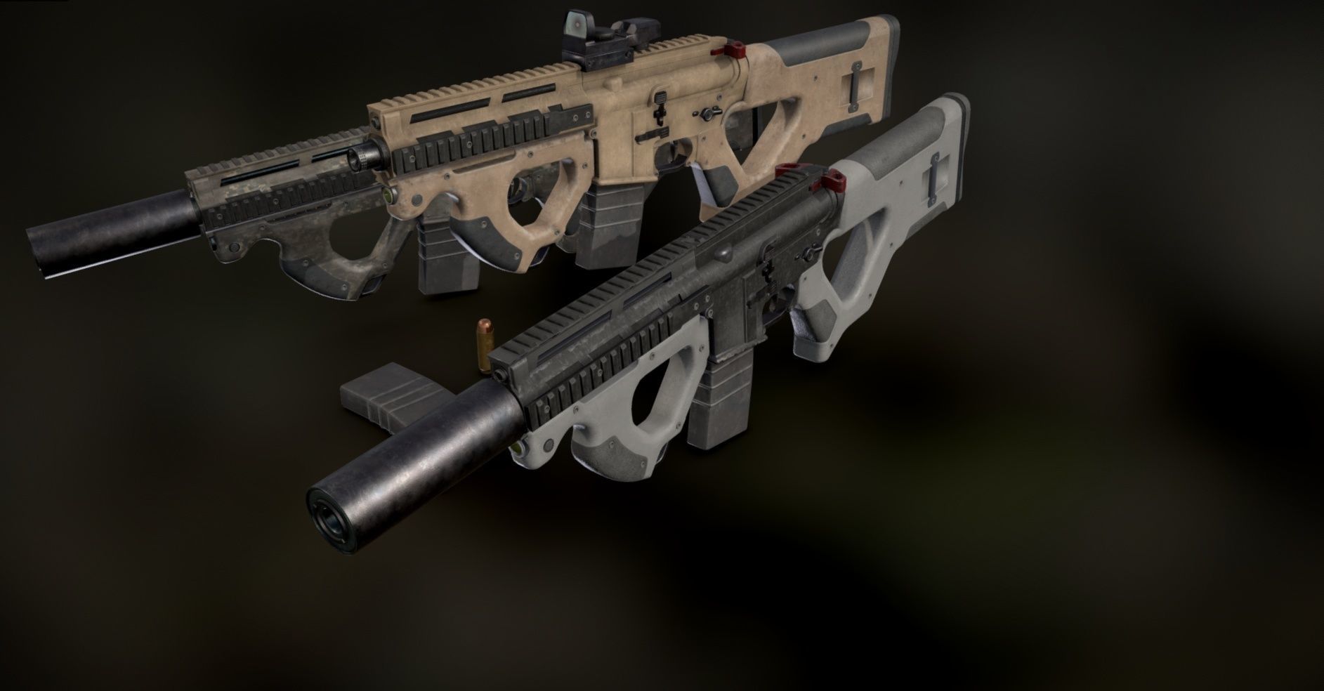 AR 15 Beowulf Hera Custom Rifle Low-poly 3D model_11