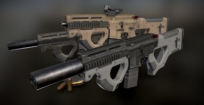 AR 15 Beowulf Hera Custom Rifle Low-poly 3D model