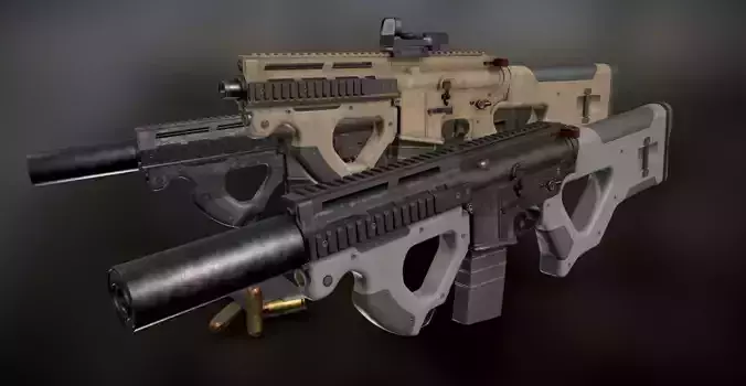 AR 15 Beowulf Hera Custom Rifle Low-poly 3D model