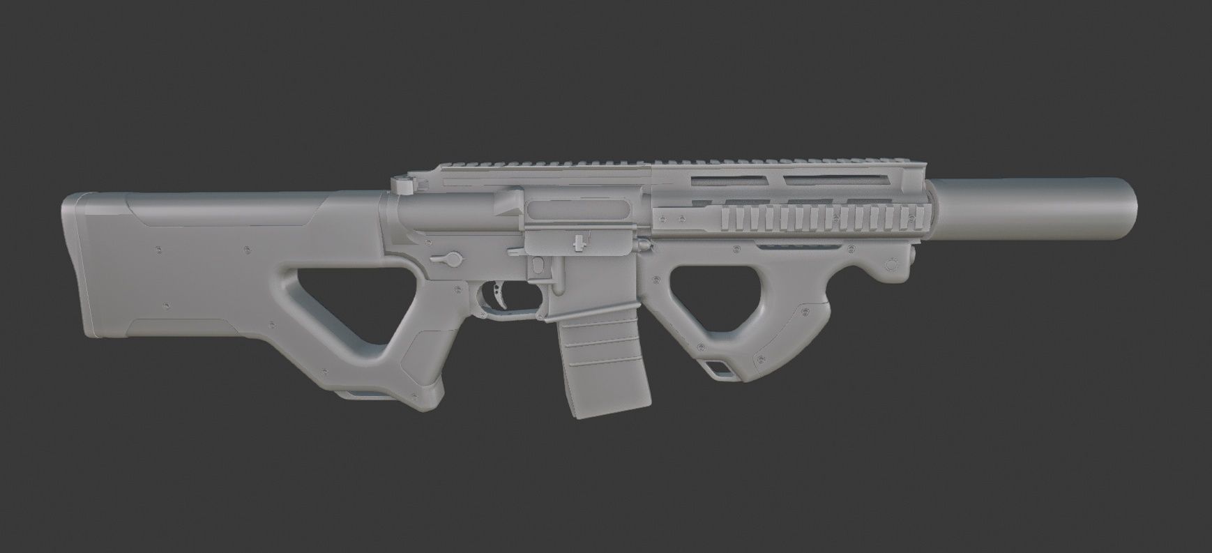AR 15 Beowulf Hera Custom Rifle Low-poly 3D model_5