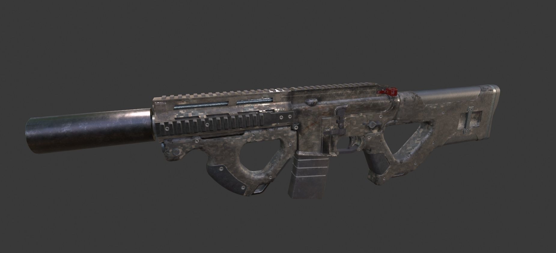 AR 15 Beowulf Hera Custom Rifle Low-poly 3D model_6