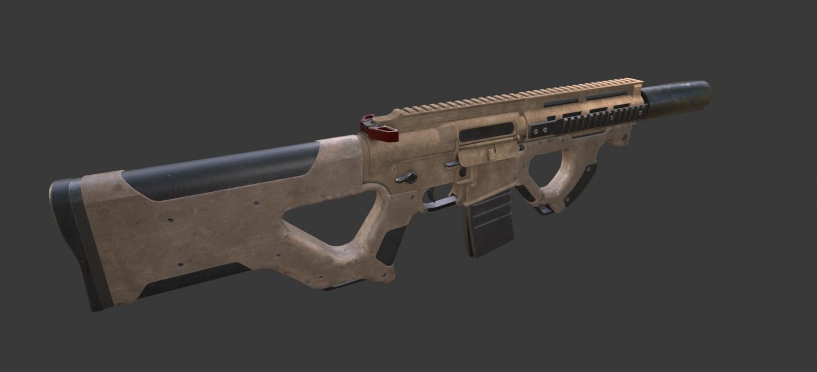 AR 15 Beowulf Hera Custom Rifle Low-poly 3D model_8