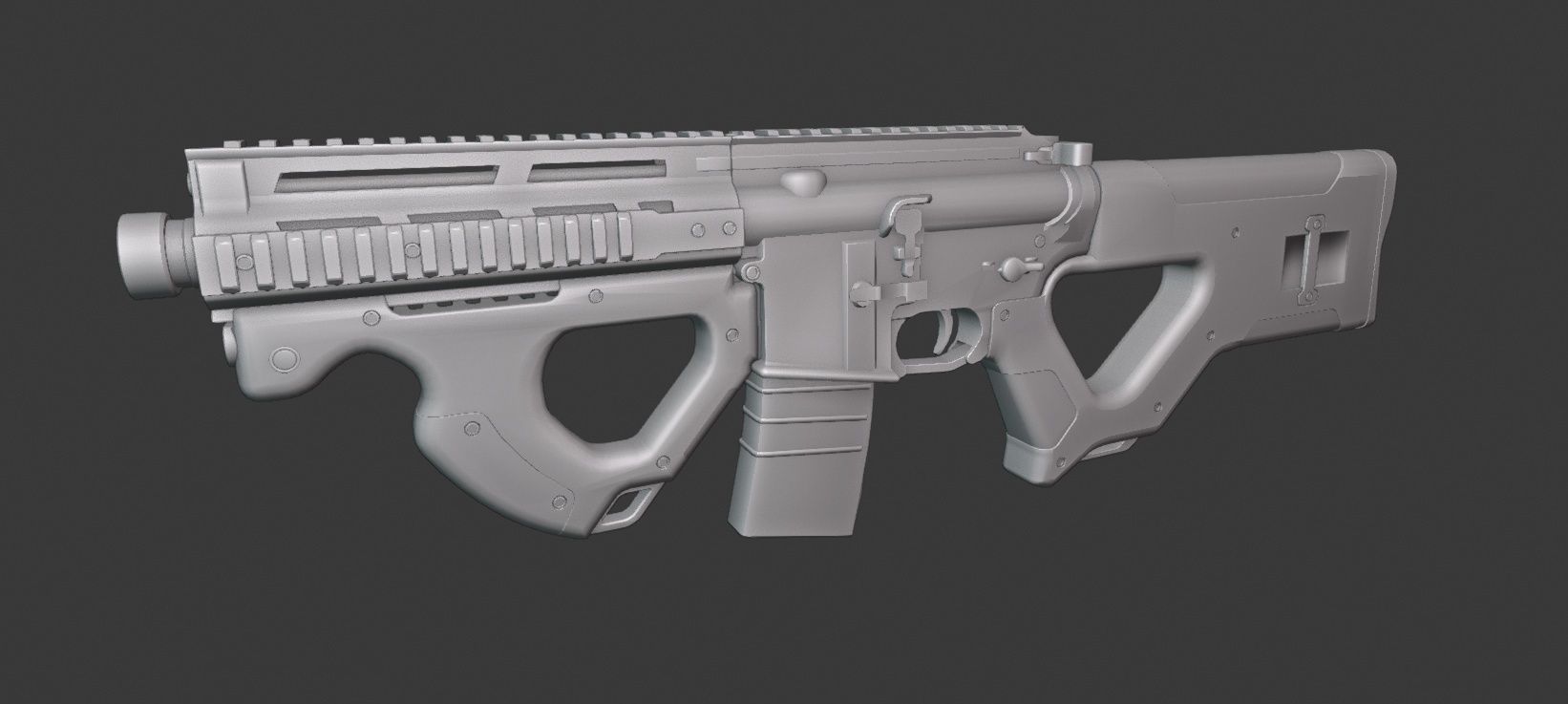 AR 15 Beowulf Hera Custom Rifle Low-poly 3D model_2