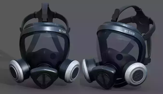 Gas mask helmet 3d model military combat protection pollution