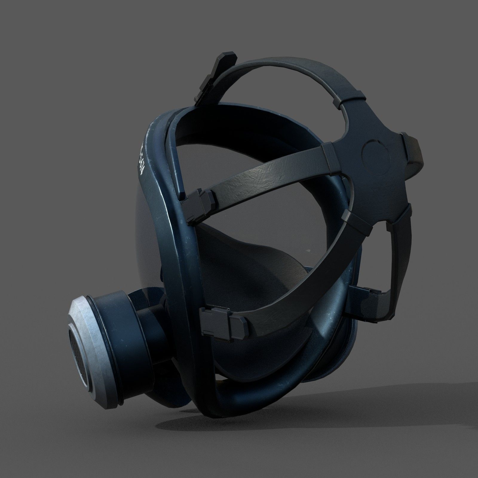 Gas mask helmet 3d model military combat protection pollution Low-poly 3D model_2