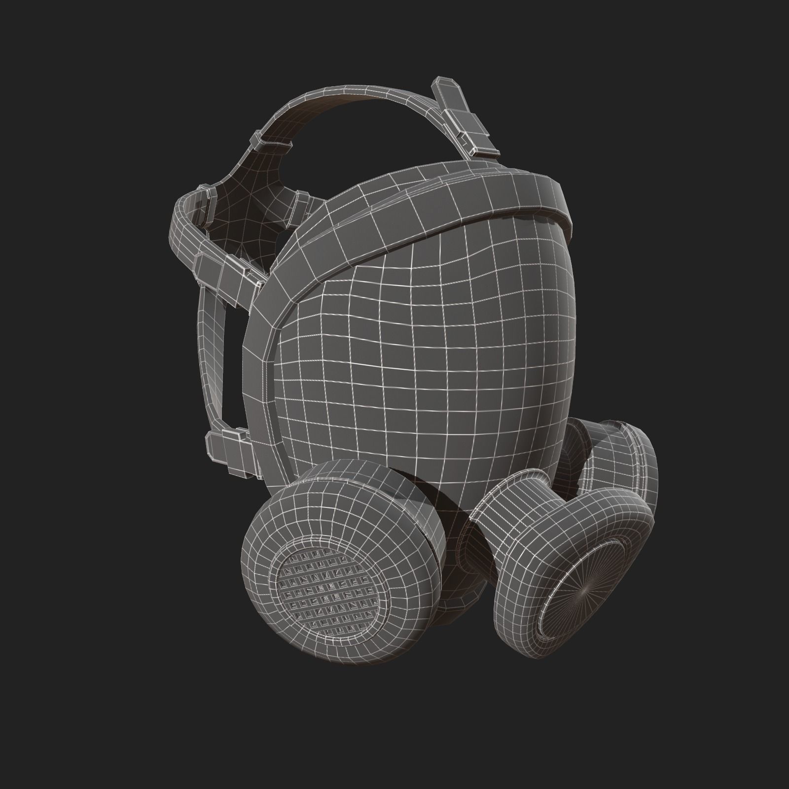 Gas mask helmet 3d model military combat protection pollution Low-poly 3D model_9