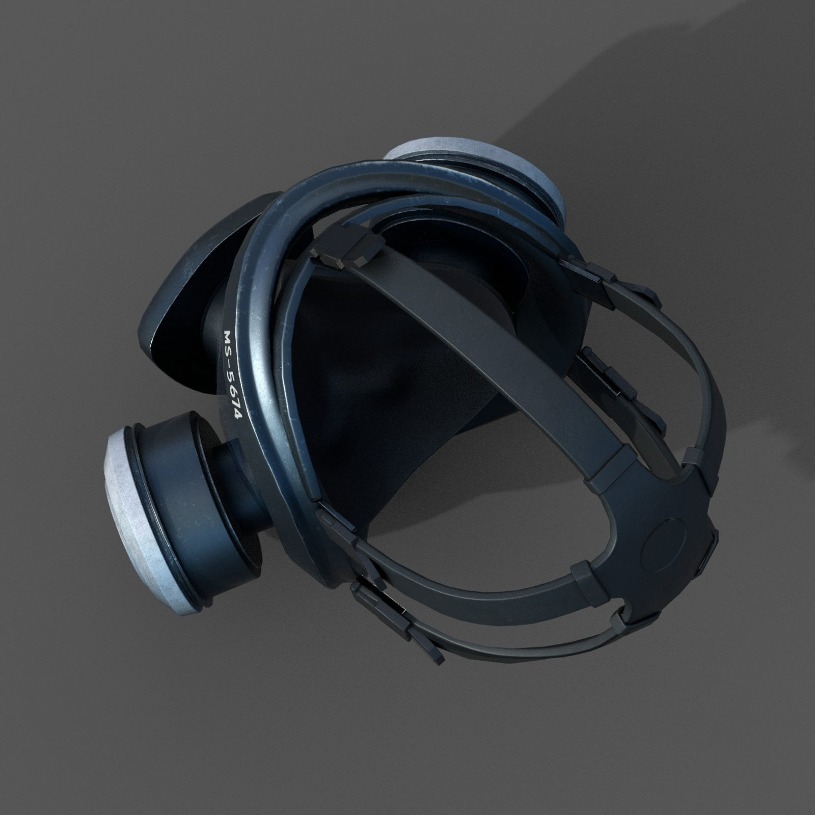 Gas mask helmet 3d model military combat protection pollution Low-poly 3D model_6