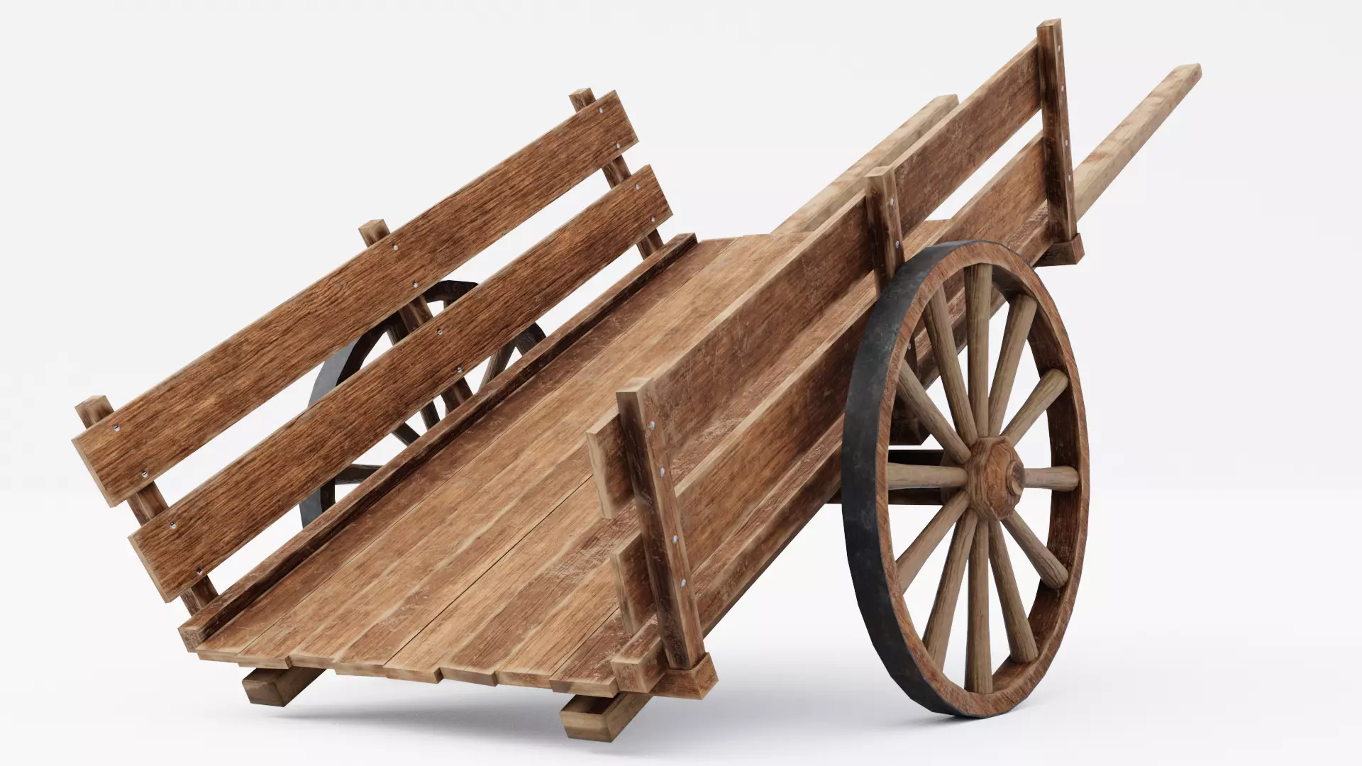 Medieval Cart Low-poly 3D model