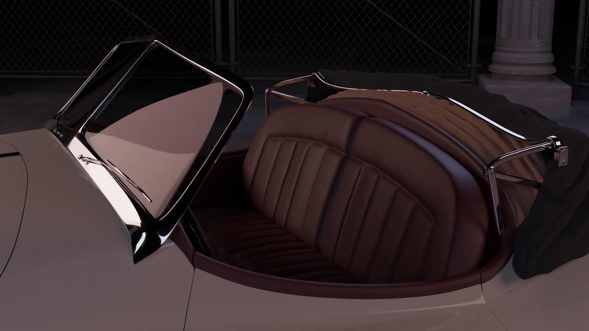 54 Jaguar XK140 2  Low-poly 3D model_4