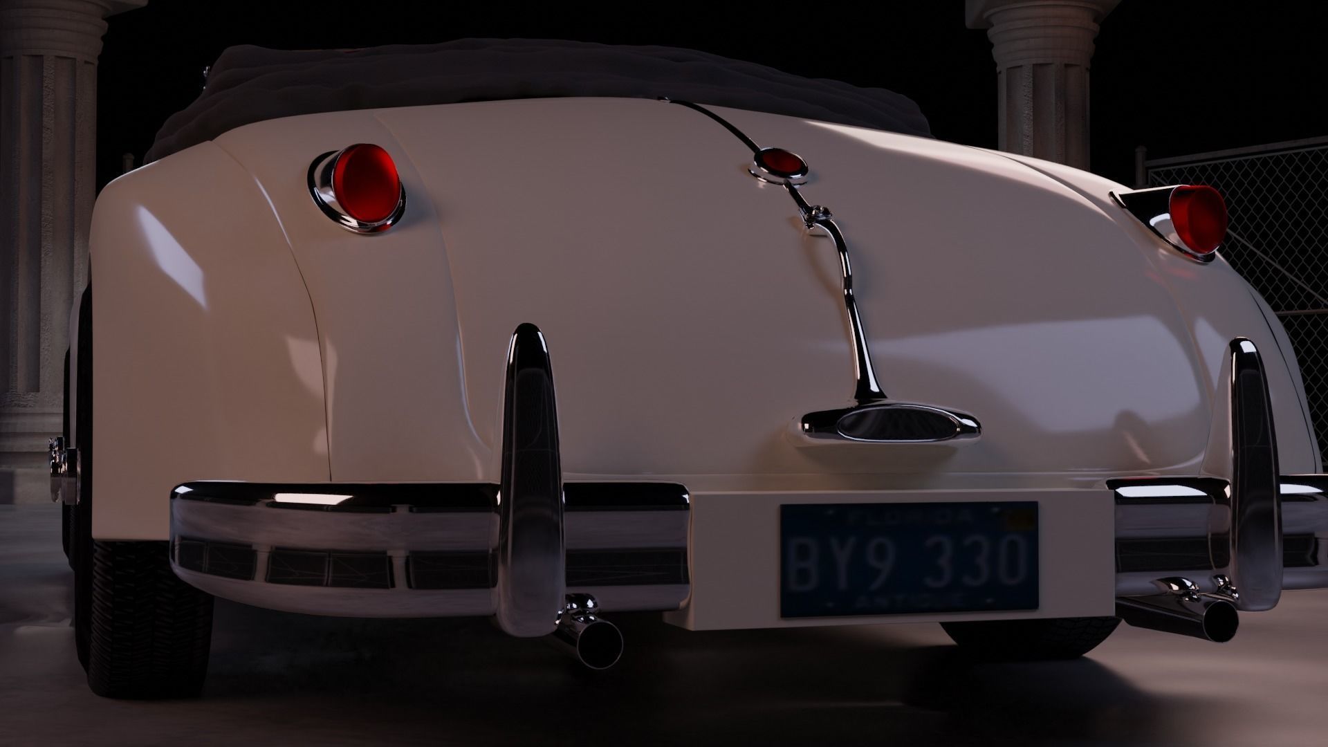 54 Jaguar XK140 2  Low-poly 3D model_2