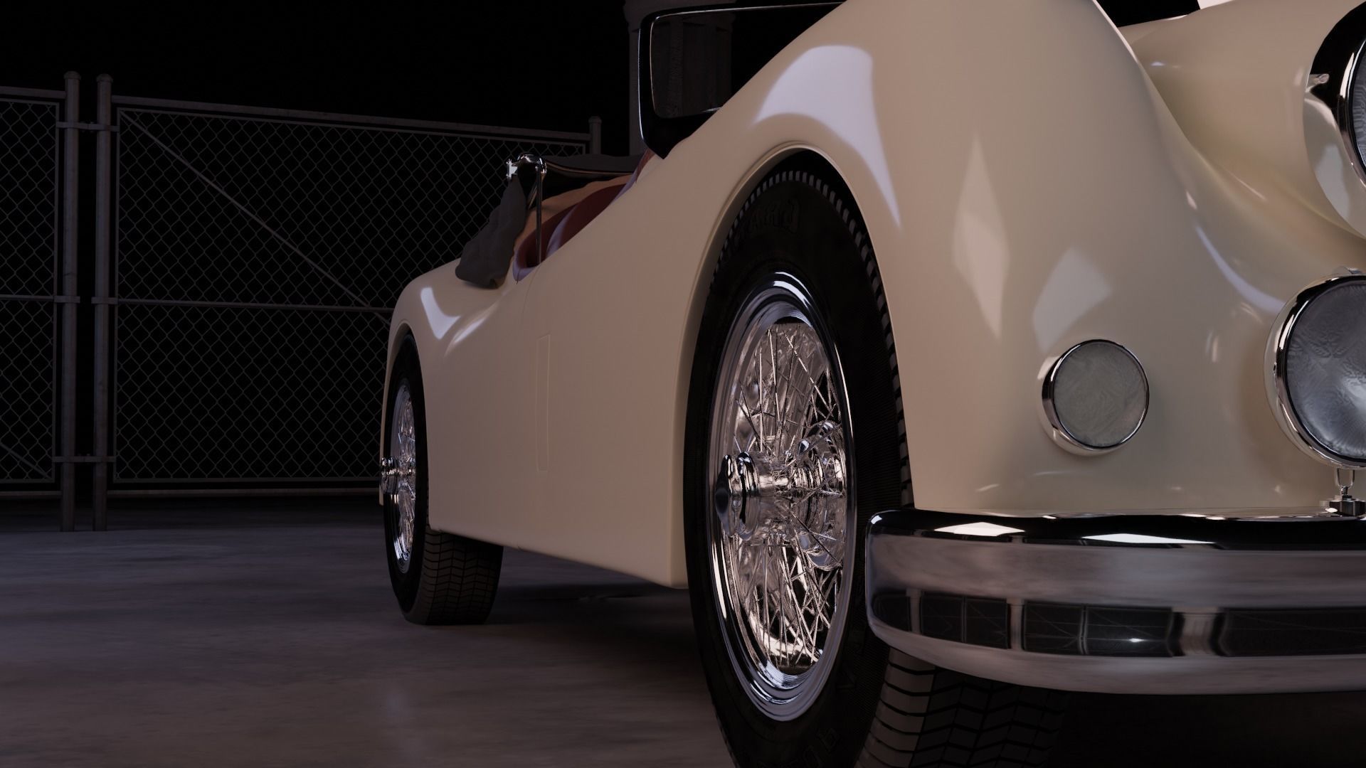 54 Jaguar XK140 2  Low-poly 3D model_1