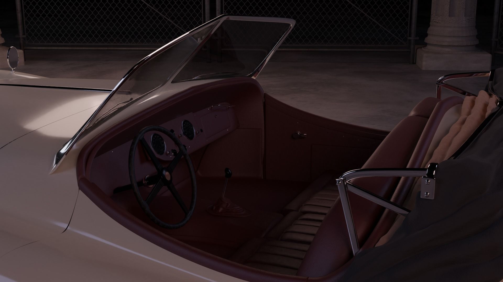 54 Jaguar XK140 2  Low-poly 3D model_5