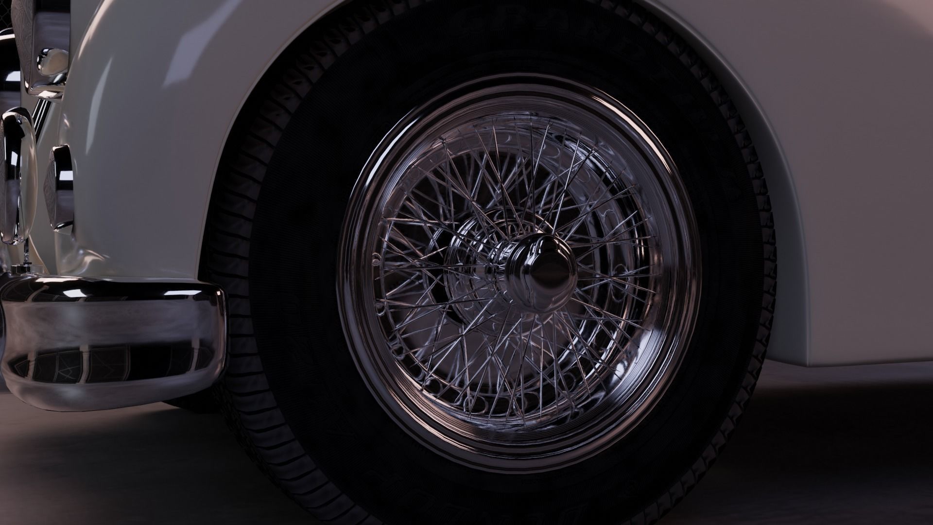 54 Jaguar XK140 2  Low-poly 3D model_6