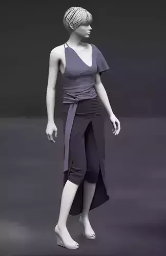 Female Top Asymetric and skirt