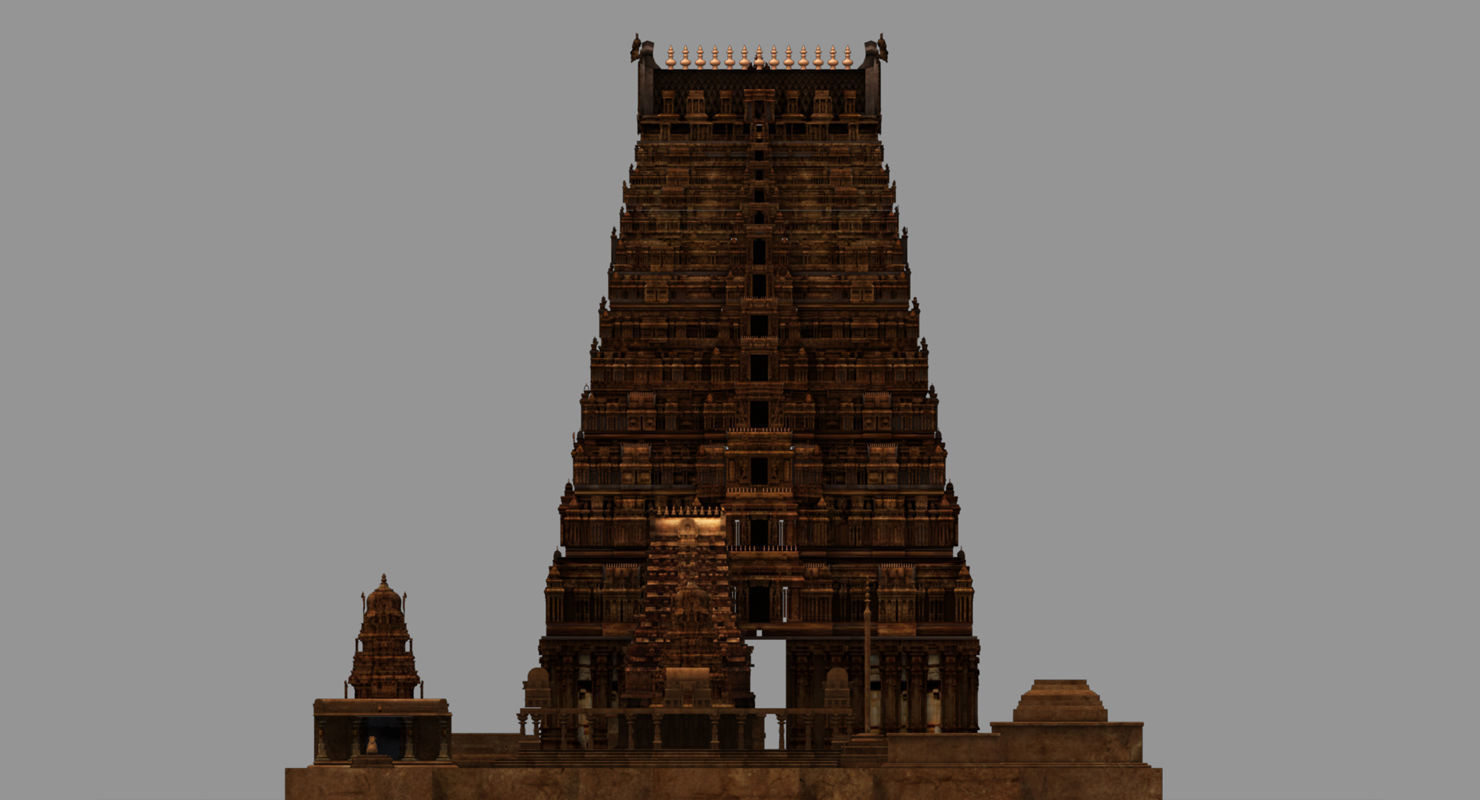 hindu india old temple 3d model 3D model_10