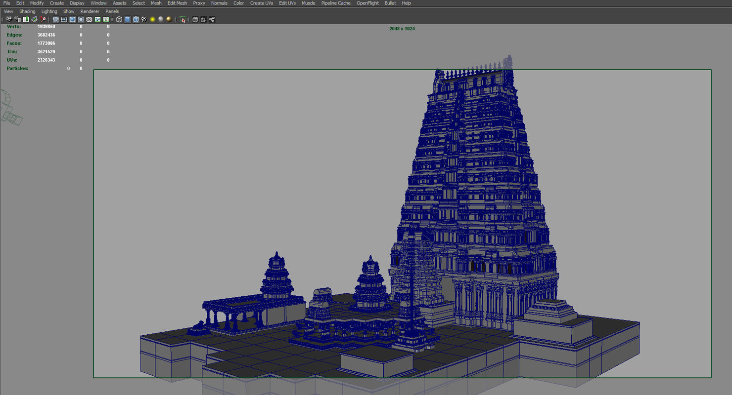 hindu india old temple 3d model 3D model_2