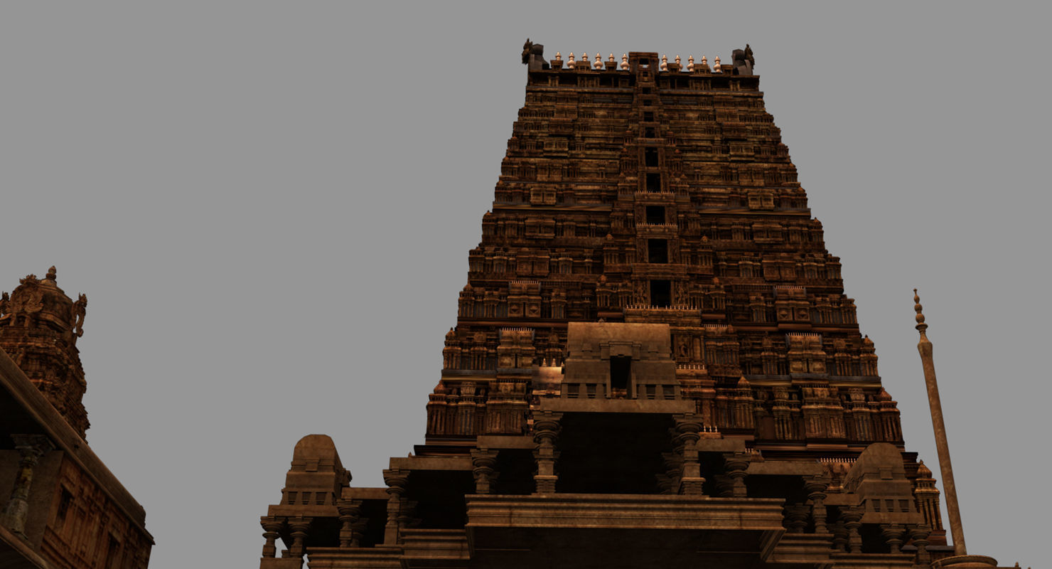 hindu india old temple 3d model 3D model_11